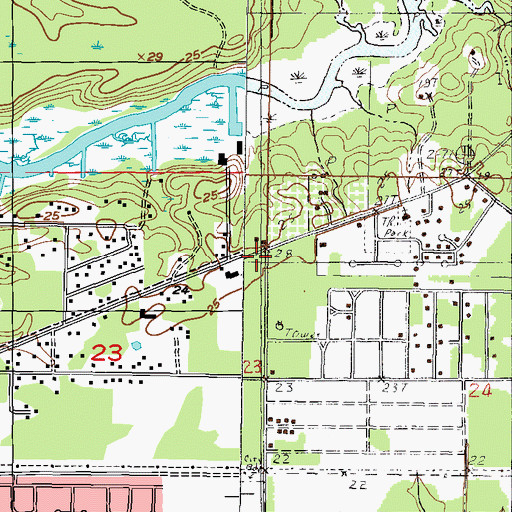 Topographic Map of Grace Christian School, MS
