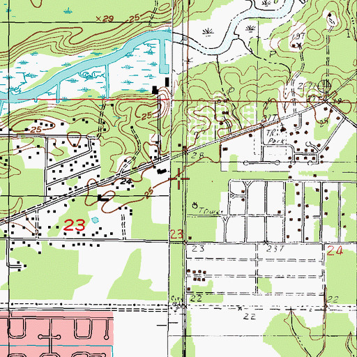 Topographic Map of Grace Fellowship Baptist Church, MS