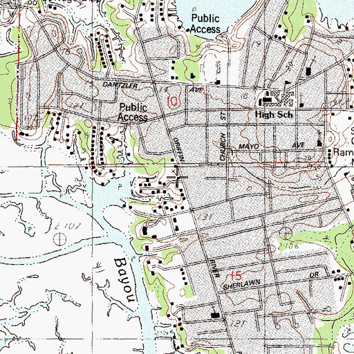Topographic Map of Griffin Street Baptist Church, MS