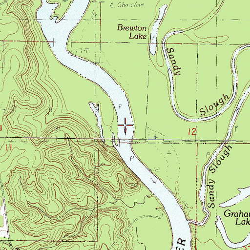 Topographic Map of Holders Ferry (historical), MS