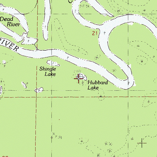 Topographic Map of Hubbard Lake, MS