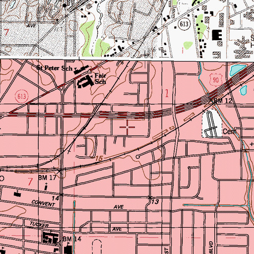 Topographic Map of Kingdom Hall of Jehovahs Witnesses, MS