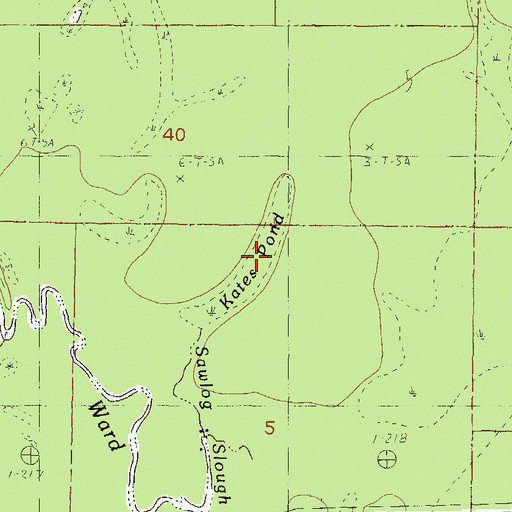 Topographic Map of Kates Pond, MS