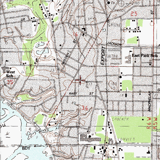 Topographic Map of Lighthouse Church, MS