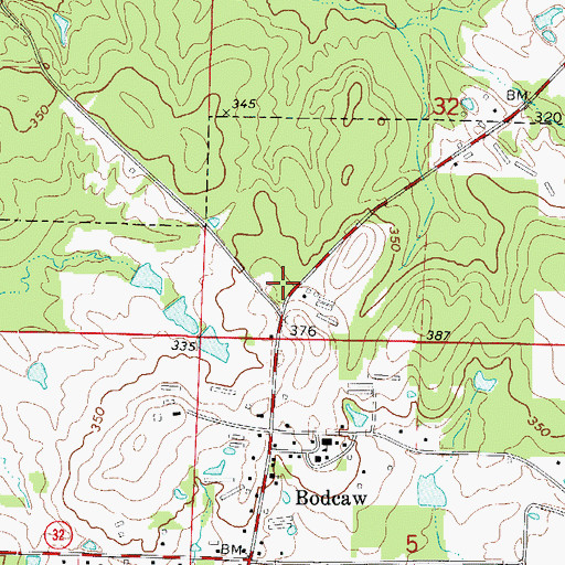 Topographic Map of Township of Parker, AR