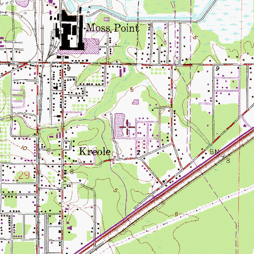 Topographic Map of Live Oak Academy, MS