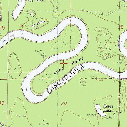 Topographic Map of Long Point, MS