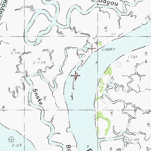 Topographic Map of Lowry Island, MS