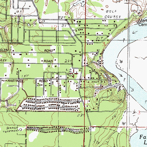 Topographic Map of Martin Bluff Baptist Church, MS