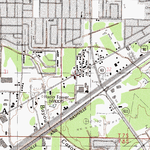 Topographic Map of Midway Baptist Church, MS
