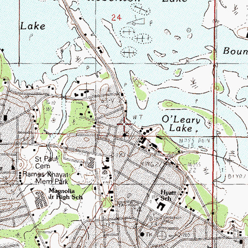Topographic Map of Moss Point Recreation Center, MS