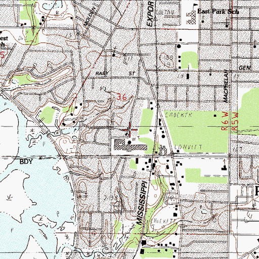 Topographic Map of New House of Prayer Church, MS