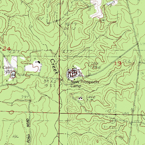 Topographic Map of New Prospects Camp, MS