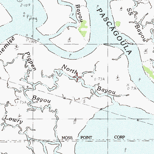 Topographic Map of North Bayou, MS