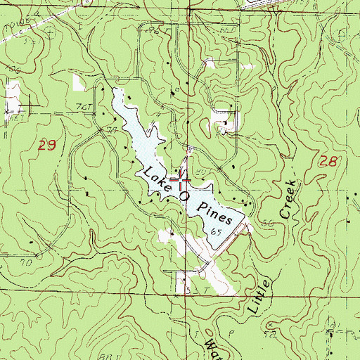 Topographic Map of O Pines Lake, MS