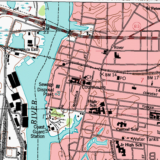 Topographic Map of Our Lady of Victories Catholic Church, MS