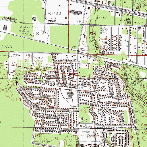 Topographic Map of Parkview Baptist Church, MS