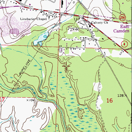 Topographic Map of Township of Bradley, AR