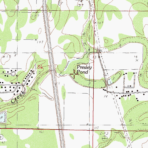 Topographic Map of Presley Pond, MS