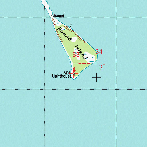Topographic Map of Round Island Lighthouse, MS
