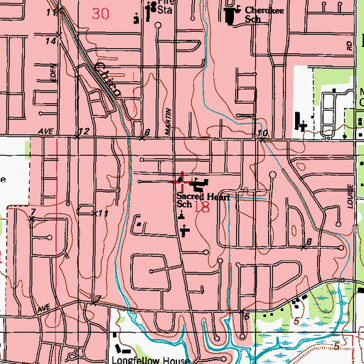 Topographic Map of Sacred Heart Catholic Church, MS