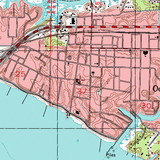 Topographic Map of Saint Alphonsus Catholic Church, MS