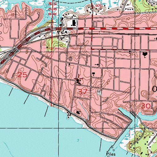 Topographic Map of Saint Alphonsus Parochial School, MS