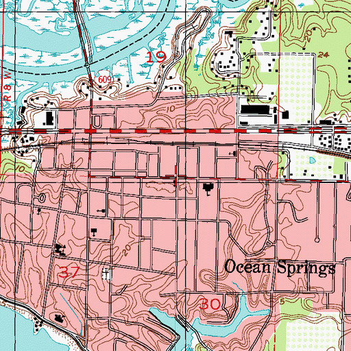 Topographic Map of Saint James Methodist Church, MS