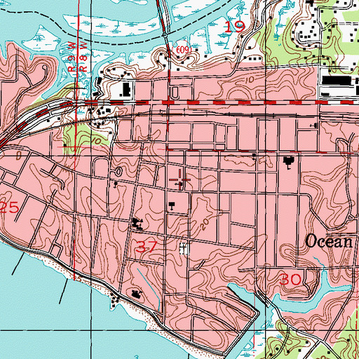 Topographic Map of Saint Johns Episcopal Church, MS