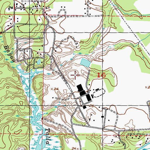 Topographic Map of Saint Martin High School, MS