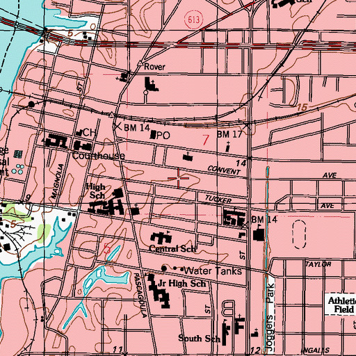 Topographic Map of Saint Mary Church of God in Christ, MS