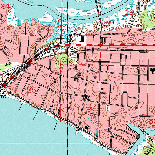 Topographic Map of Saint Paul United Methodist Church, MS