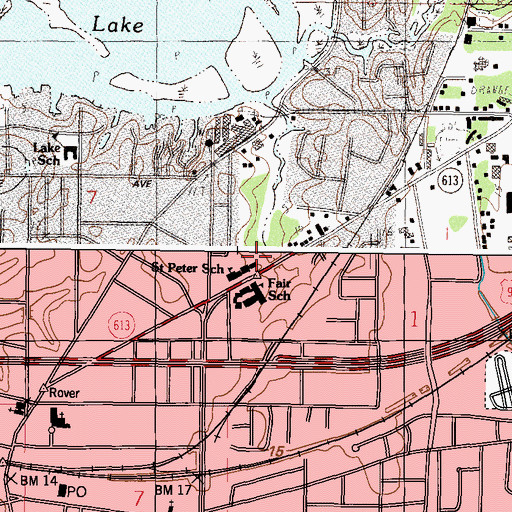 Topographic Map of Saint Peter the Apostle Catholic Church, MS