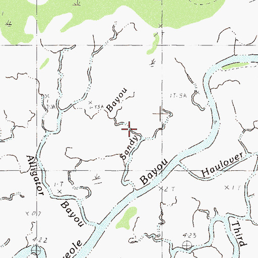 Topographic Map of Sandy Bayou, MS