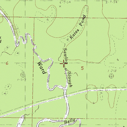 Topographic Map of Sawlog Slough, MS