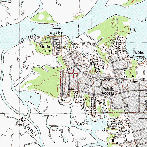 Topographic Map of Sawmill Pointe, MS