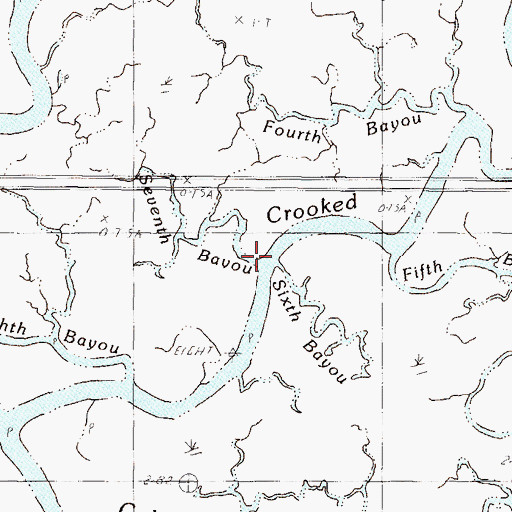 Topographic Map of Seventh Bayou, MS