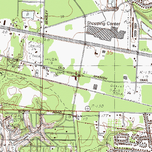 Topographic Map of Singing River Baptist Church, MS