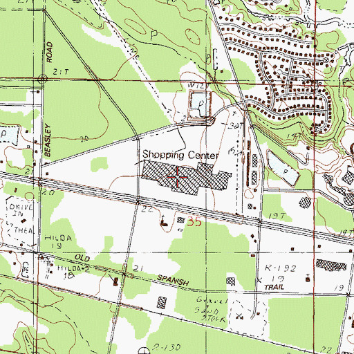 Topographic Map of Singing River Mall Shopping Center, MS