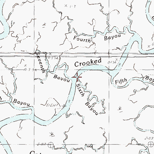 Topographic Map of Sixth Bayou, MS