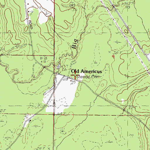 Topographic Map of Steede Cemetery, MS