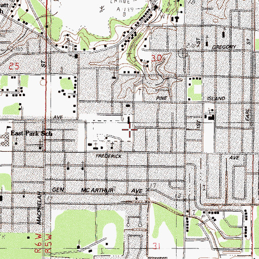 Topographic Map of Sue Ellen Street Park, MS