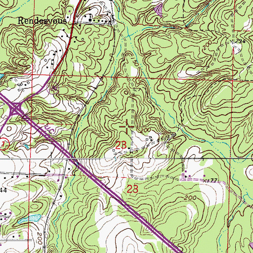 Topographic Map of Township of Lafayette, AR