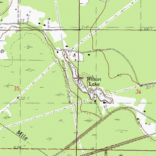 Topographic Map of Wilson Lake, MS