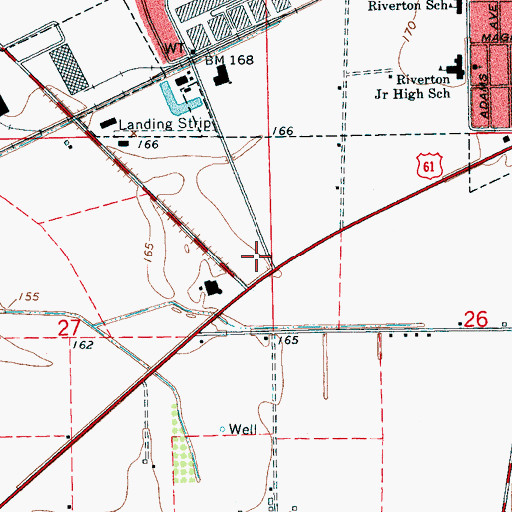 Topographic Map of Anderson Shopping Plaza Shopping Center, MS