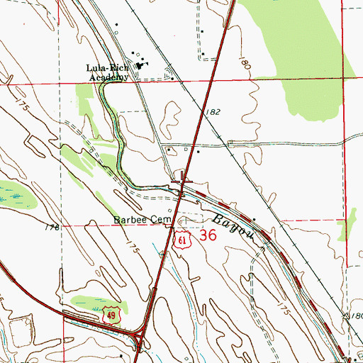 Topographic Map of Barbee, MS