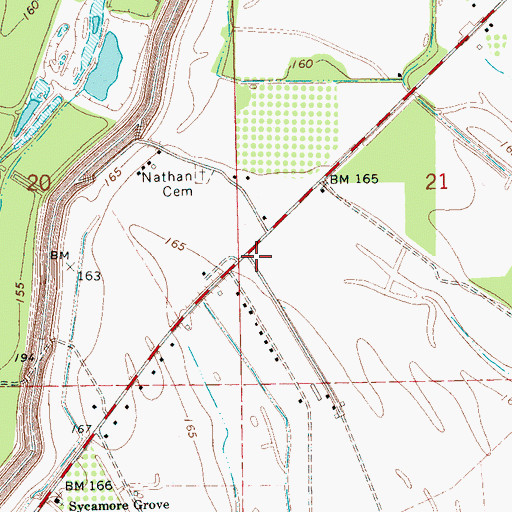 Topographic Map of Baugh School (historical), MS