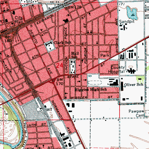 Topographic Map of Bell Grove Baptist Church, MS