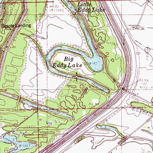 Topographic Map of Big Eddy Lake, MS