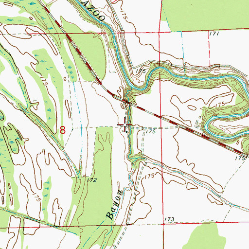 Topographic Map of Black Bayou Church (historical), MS